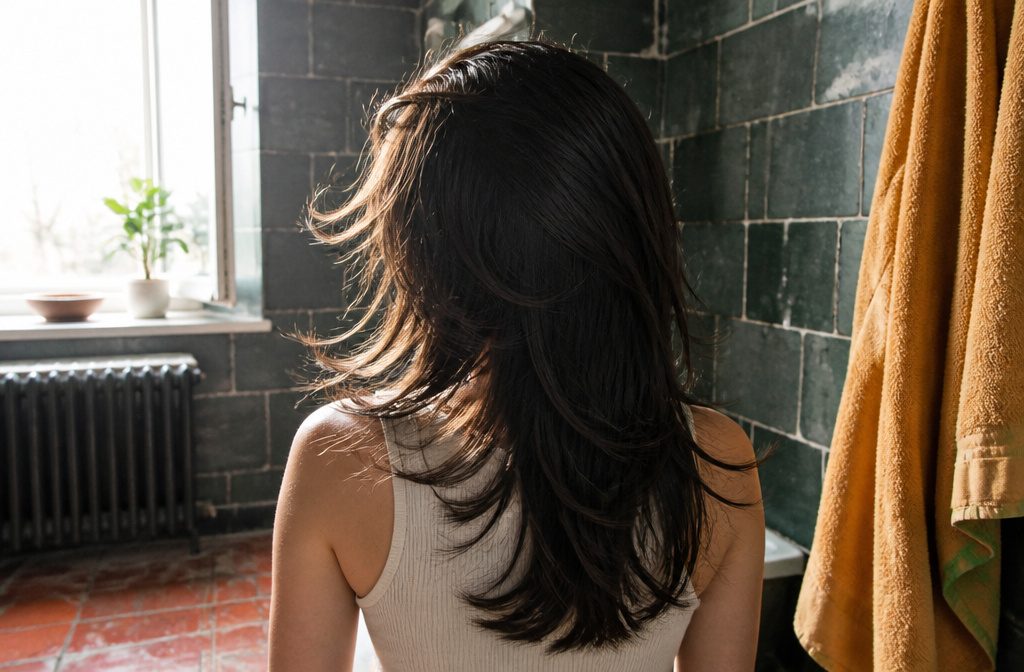 Long layered hair with soft movement through the lengths and ends