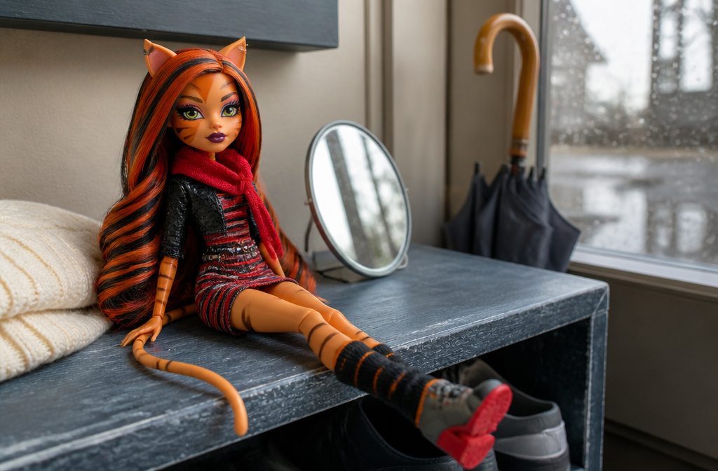 Monster High character with colorful hair in an article about red hair