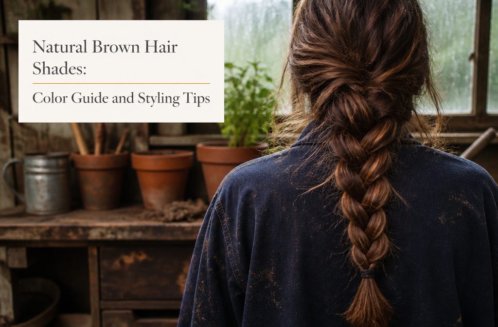 Brown hair color swatches ranging from light brown to deep brunette